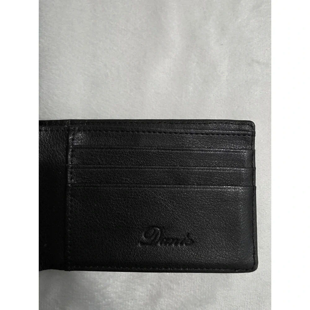 Danis Mens Black Pebbled Leather Bifold Wallet with Dual ID‎ Windows